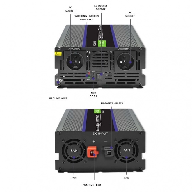 Měnič napětí Monolith 6000 MS Wave | 12V na 230V | 3000/6000W | USB