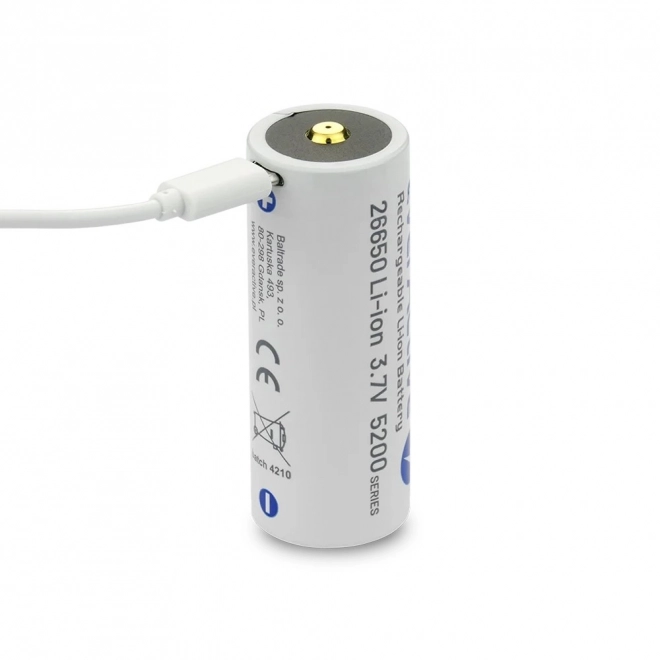 Baterie 26650 3,7V Li-ion 5200 mAh micro USB