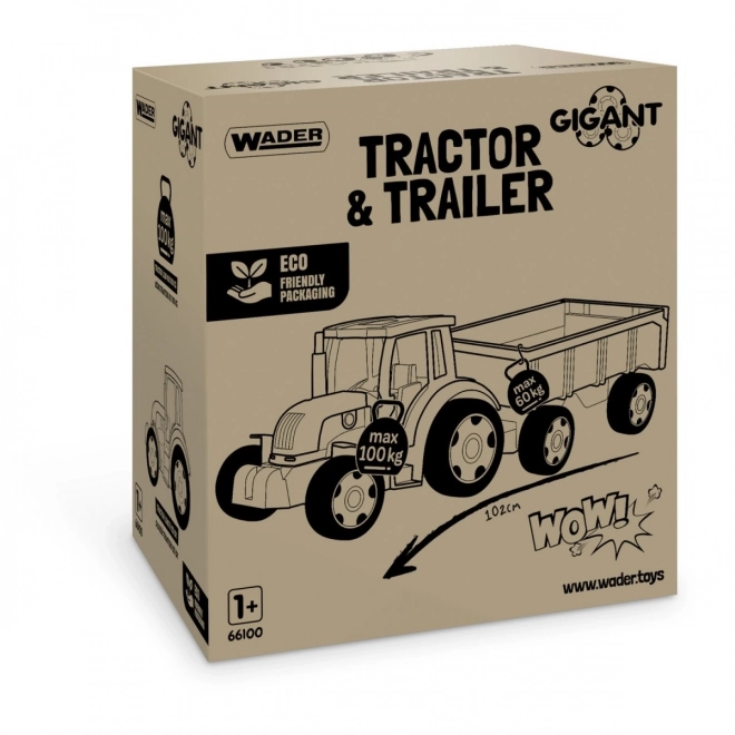 Traktor Gigant s vlečkou plast 102cm v krabici Wader