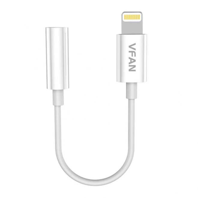 Kabel Vipfan L07 Lightning na mini jack 3,5 mm AUX, 10 cm (bílý)