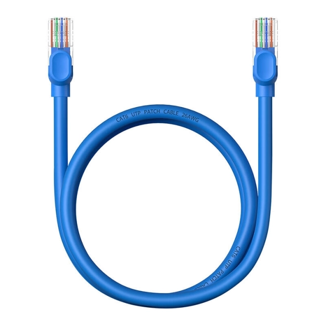 Kulatý kabel Baseus Ethernet RJ45, Cat.6, 1 m (modrý)