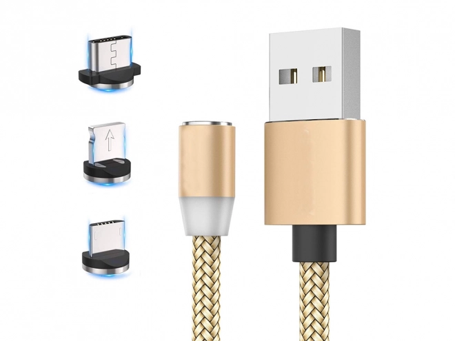 Magnetický nabíjecí kabel 3v1 micro type-c usb lightning 1m