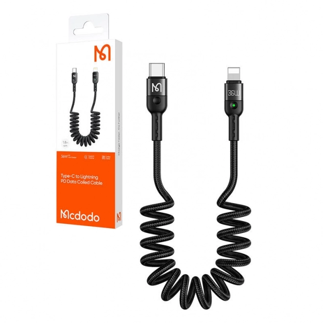 Mcdodo CA-1960 Kabel USB-C na Lightning, 36W, 1,8 m (černý)