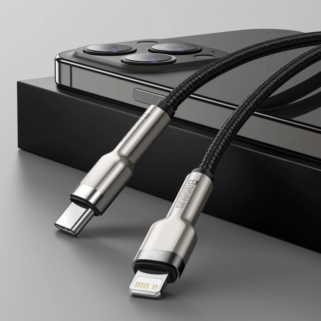 USB-C kabel pro Lightning Baseus Cafule, PD, 20W, 2m (černý)