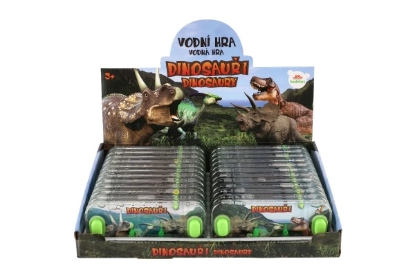 Vodní hra hlavolam 15,5x7cm plast dinosaurus 4 druhy 24ks v boxu