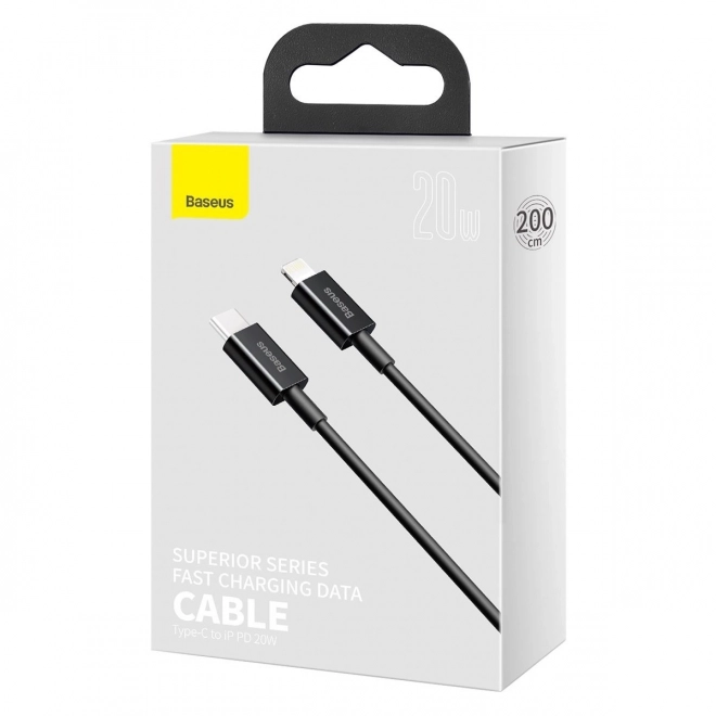 Kabel Baseus Superior Series USB-C na iP, 20W, PD, 2m (černý)