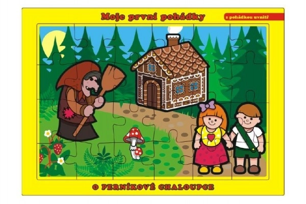 Puzzle deskové O Perníkové Chaloupce 26x17cm 24 dílků Moje první pohádky