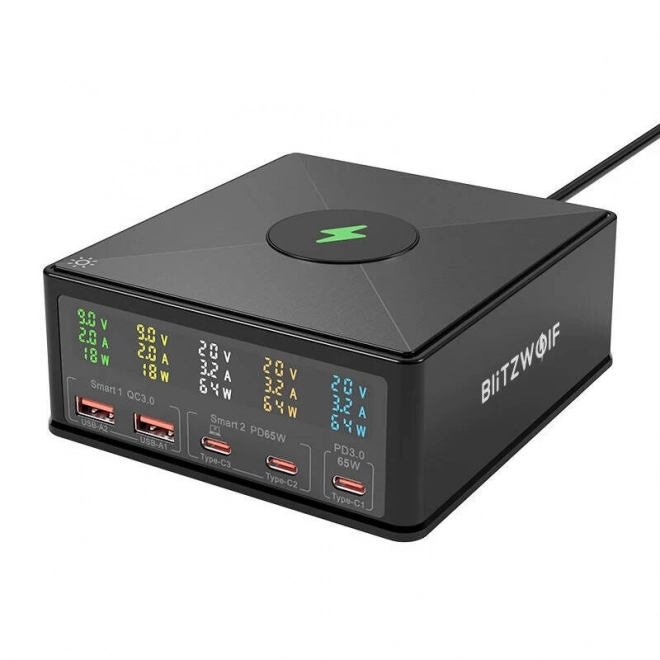 Nabíječka Blitzwolf 868H, 2xUSB-A, 3xUSB type-C, 160W (černá)