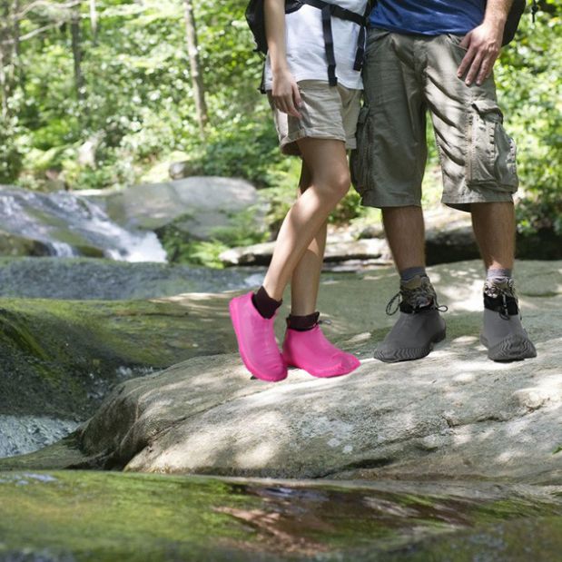 Gumové nepromokavé chrániče bot velikosti "35-39" - tmavě růžové
