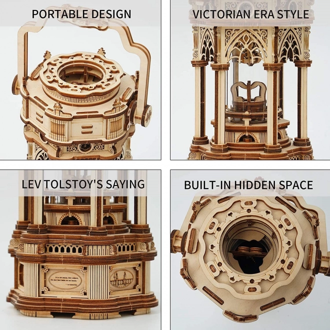 Viktoriánská lucerna - hrací skříňka - 3D dřevěné puzzle