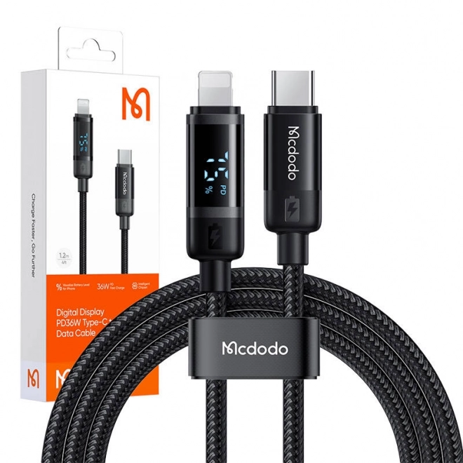 Mcdodo CA-5210 Kabel USB-C na Lightning, 36 W, 1,2 m (černý)