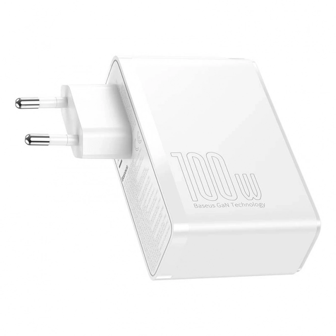 Cestovní nabíječka Baseus GaN2 Pro Quick 2x USB 2x USB-C, 100W, EU (bílá)