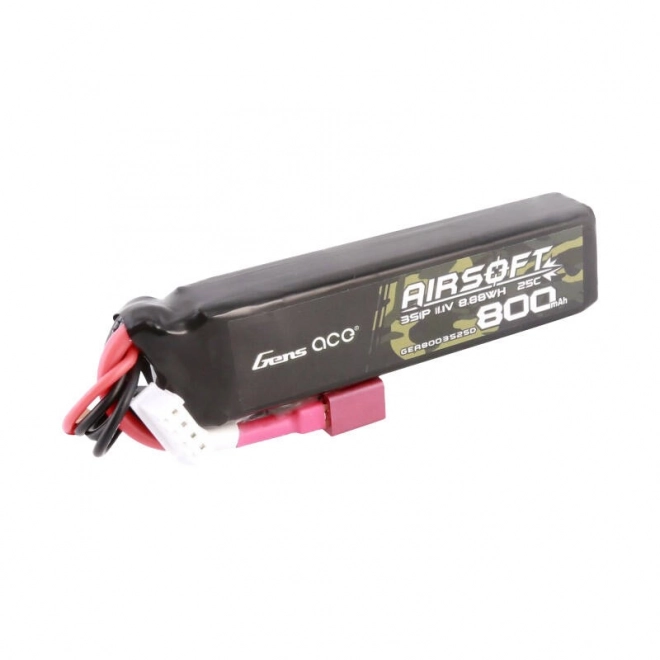 Gens Ace Lipo 800MAH 11.1V 25C 3S1P Airsoft Gun Lipo baterie s T (Deans) konektorem