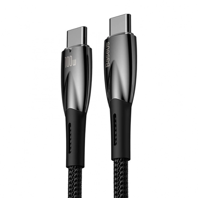 Kabel USB-C pro USB-C Baseus řady Glimmer, 100 W, 2 m (černý)