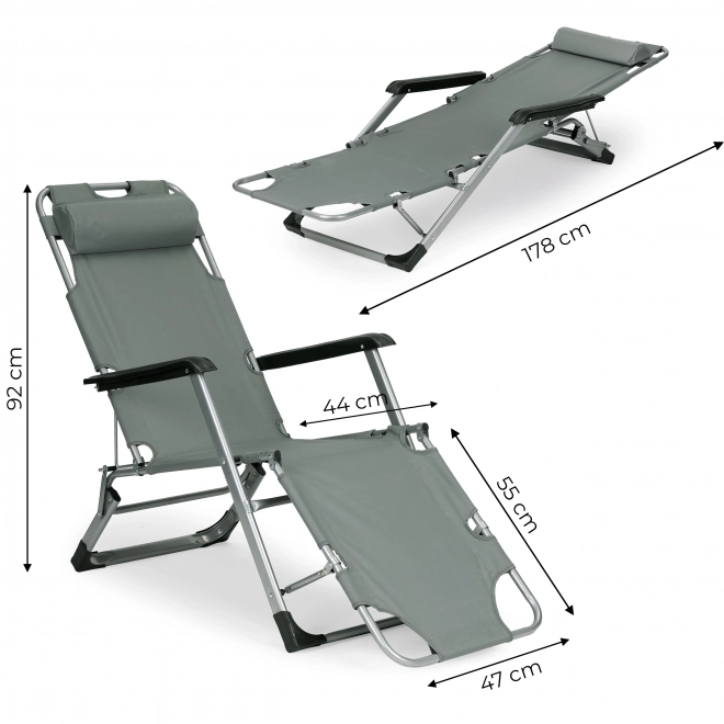 Skládací plážové křeslo 2v1