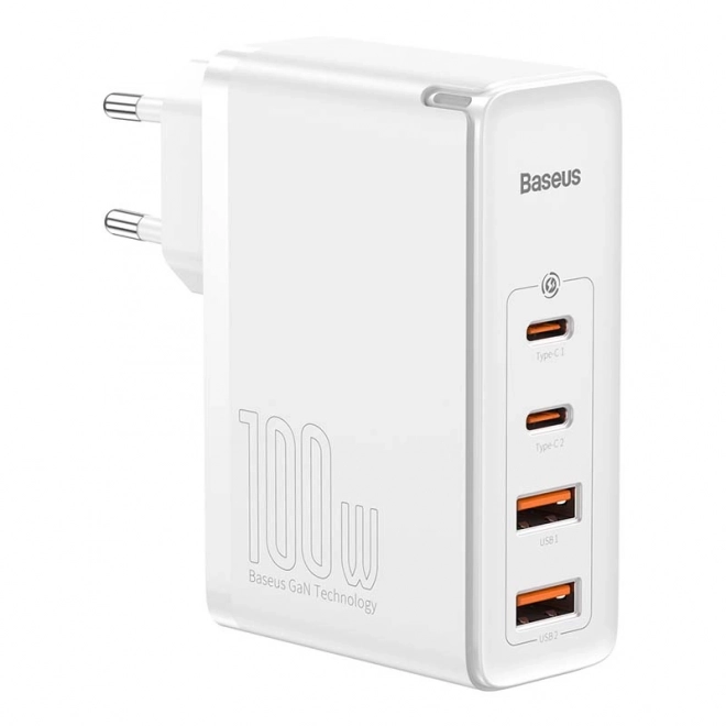 Cestovní nabíječka Baseus GaN2 Pro Quick 2x USB 2x USB-C, 100W, EU (bílá)