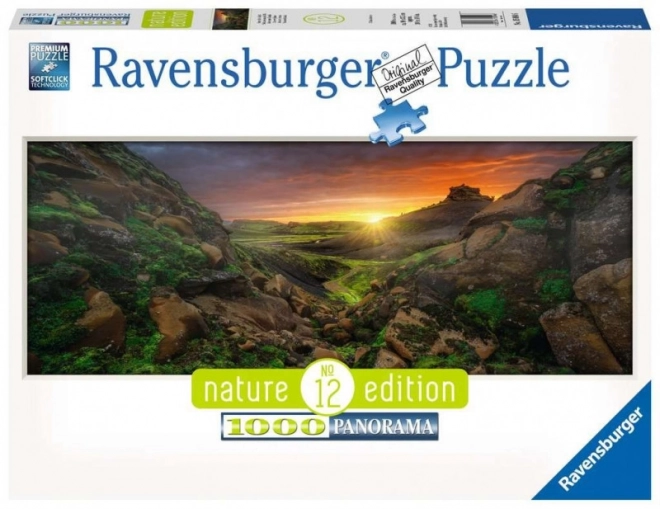 Puzzle 1000 prvků Panorama Slunce nad Islandem