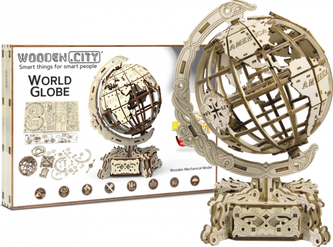 Wooden City 3D puzzle Globus 231 dílů