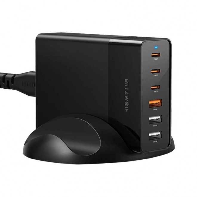 Nástěnná nabíječka Blitzwolf BW-S25, 75W, 3x USB + 3x USB-C (černá)