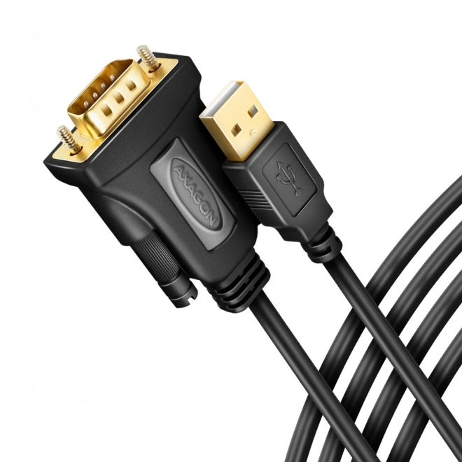 ADS-1PQN Adaptér USB 2.0 > sériový port RS-232, 1,5m kabel, čip FTDI