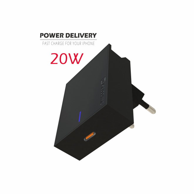 Swissten 20W Power Delivery nabíječka pro iPhone - černá