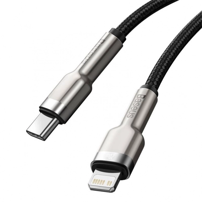 Kabel USB-C pro Lightning Baseus Cafule, PD, 20W, 0,25m (černý)