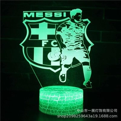 3D LED noční lampa FC Barcelona hologram s dálkovým ovládáním