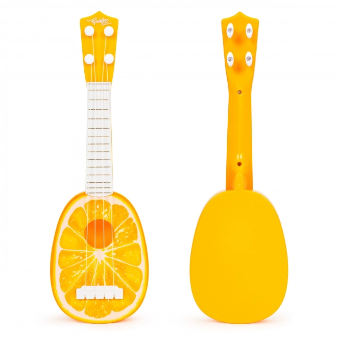 Dětské ukulele, čtyřstrunné, oranžové