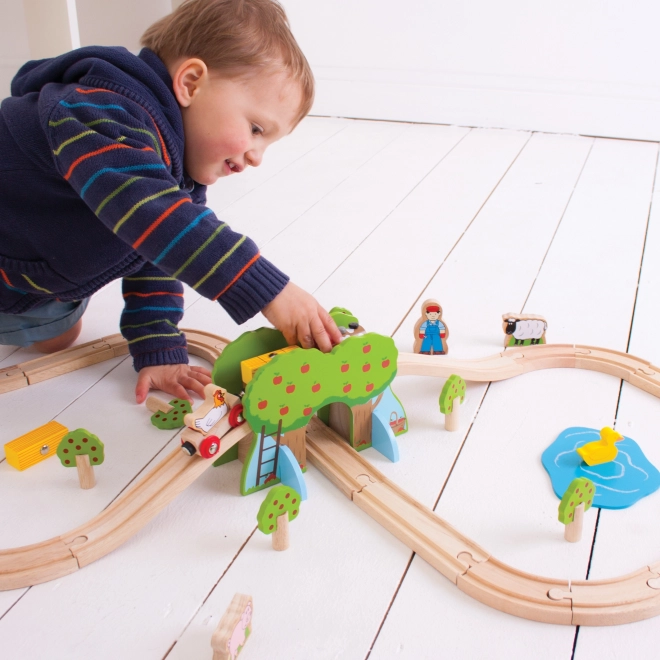 Bigjigs Rail Dřevěná vláčkodráha farma