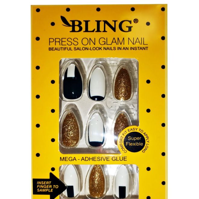 Umělé nehty, Tips BLING (24 ks) - glamour, design VII