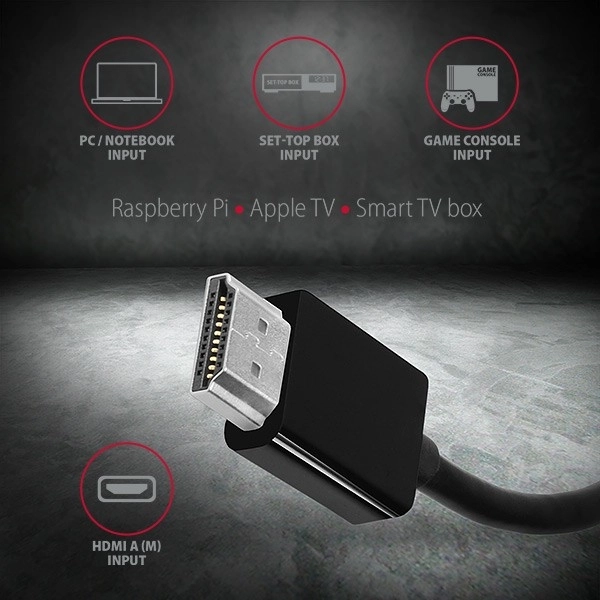 RVH-VGAN Aktivní adaptér HDMI -> VGA FullHD, audio výstup, napájecí konektor micro USB