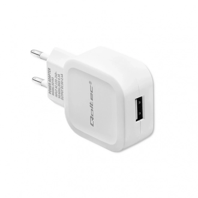 Nástěnná nabíječka 12W | 5V | 2,4A | USB | Bílá