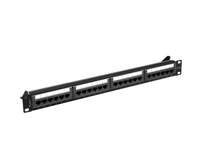 Patchpanel 24 portů 1U CAT6A PPUA-1024-B Black