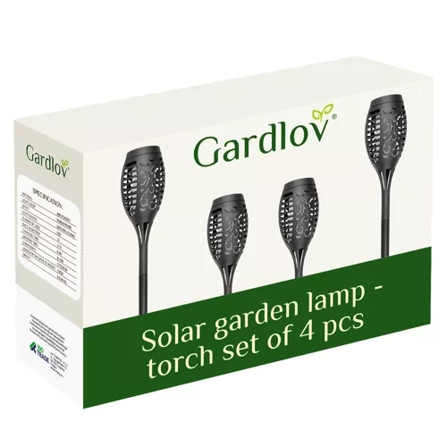 Garlov Solární zahradní lampa - pochodeň, set 4ks