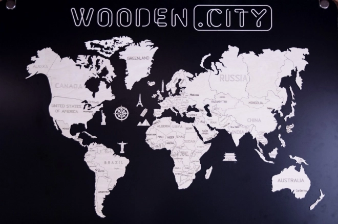 Wooden City Dřevěná mapa světa velikost XL (120x80cm)