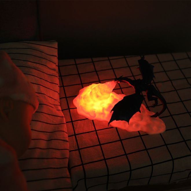 Dětská noční lampička drak chrlící oheň