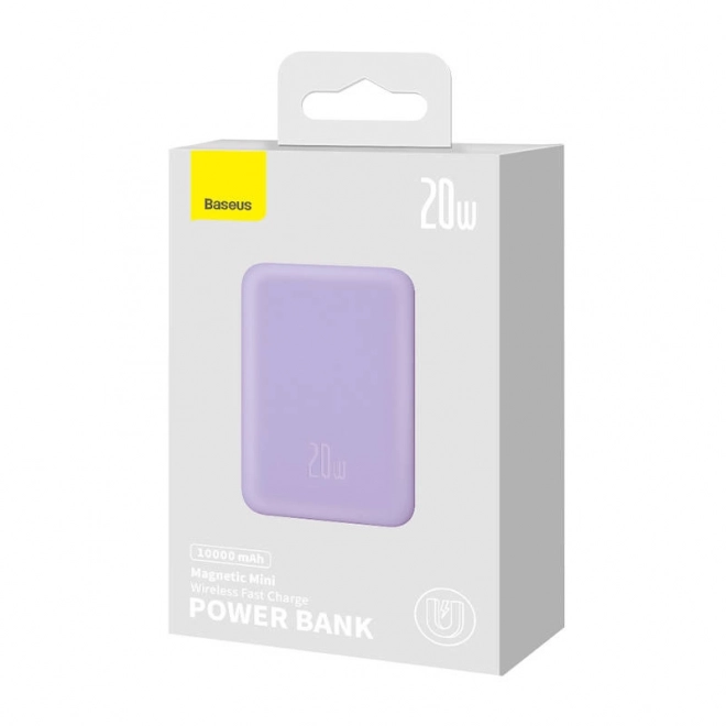 Powerbanka Baseus Magnetic Mini 10000mAh, USB-C  20W MagSafe (fialová)