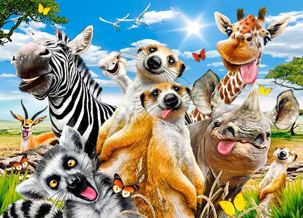 CASTORLAND Puzzle 260 prvků Africké selfie - Africká zvířata 8+