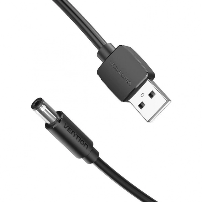 Napájecí kabel USB na DC 5,5mm 0,5m černý Vention