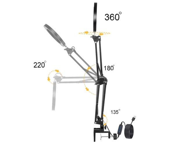 Kosmetická LED zvětšovací lampa