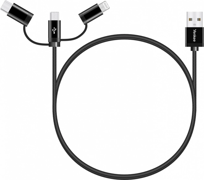 Kabel USB A na USB C/Micro USB/Lightning 2,1/3/2,4 A