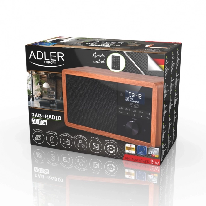 Rádio DAB+ AD 1184 Bluetooth USB