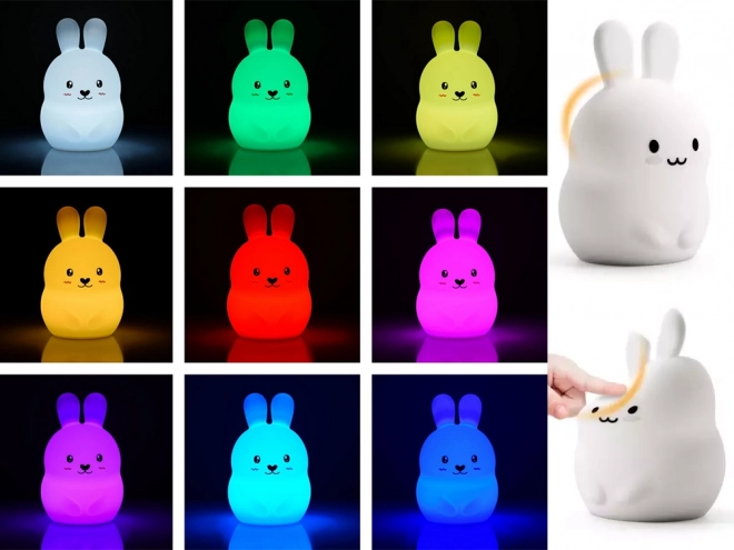 Dětské led noční světlo králík touch rgb dálkové ovládání