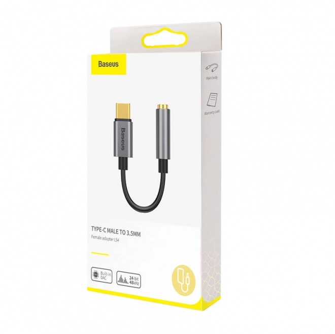 audio adaptér Baseus L54 USB-C mini jack 3,5 mm - černo-šedý