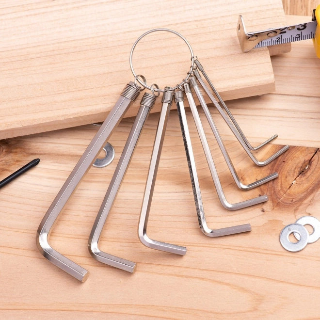 Sady šestihranných klíčů 1,5-6 mm Deli Tools EDL3080 (stříbrné)