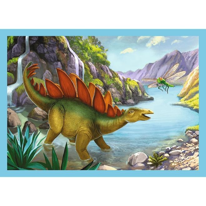 Puzzle 4v1 Unikátní dinosauři 28,5x20,5cm v krabici 28x28x6cm