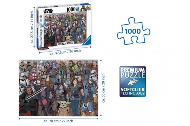 2D puzzle 1000 prvků Star Wars Baby Yoda