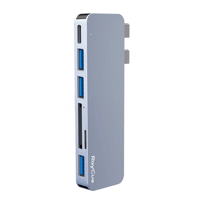 Rozbočovač 6w2 RayCue 2x USB-C do Thunderbolt 3 + 3x USB-A 3.0 5Gbps + SD/TF 2.0 (sary)