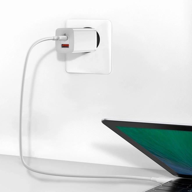 Rychlá cestovní nabíječka Baseus GaN2 Lite USB C 65W EU (bílá)