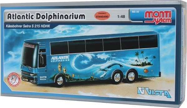 Stavebnice Monti System MS 50 Atlantic Dolphinarium Bus 1:48 v krabici 31,5x16,5x7,5cm